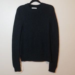 Zara Knit Black Crewneck See Through Sweater